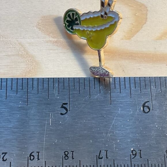 Margarita Cocktail Enamel Pin With Gold-Tone Finish & Butterfly Clasp - Picture 4 of 5